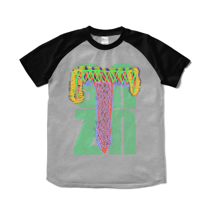 ラグランTシャツ - S - 杢グレー×ブラック