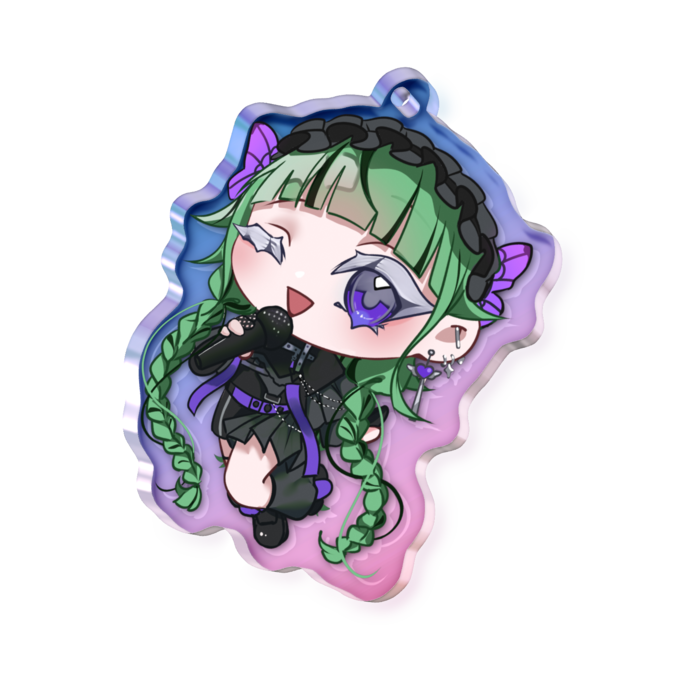 オーロラアクリルキーホルダー - 50 × 50mm