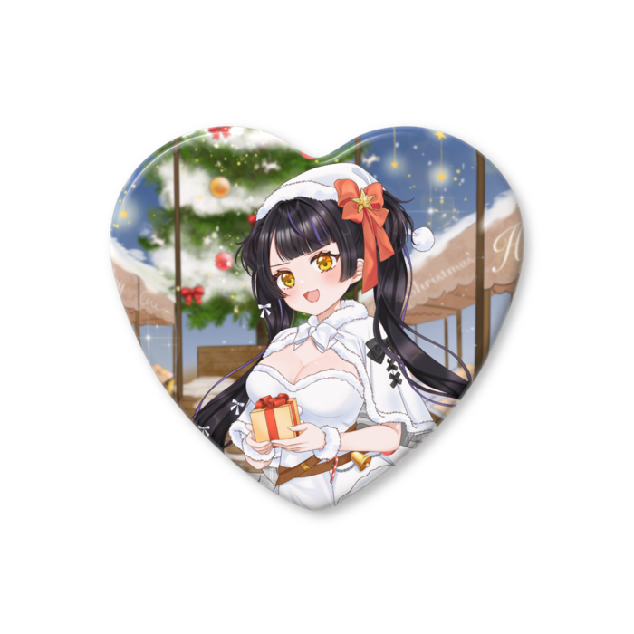 ハート缶バッジ - 57 × 52.5mm