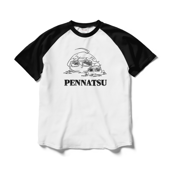 ラグランTシャツ - L - ホワイト×ブラック