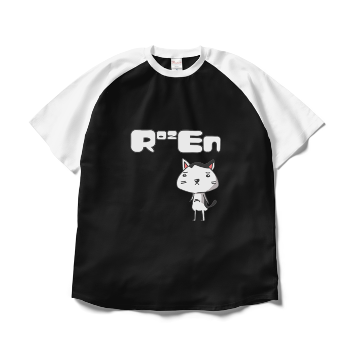 ラグランTシャツ - XL - ブラック×ホワイト(黒白)