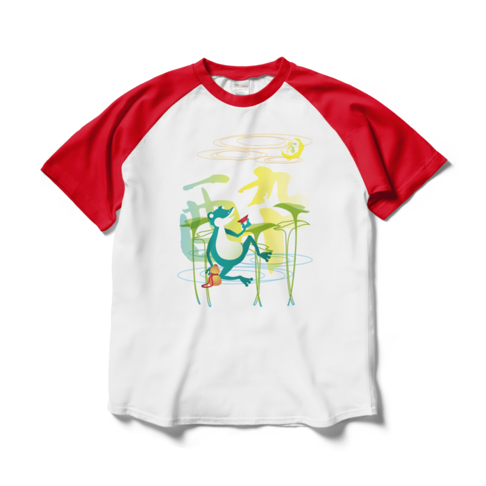 ラグランTシャツ - L - ホワイト×レッド