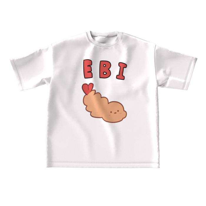 えびビッグシルエットTシャツ - L - 白