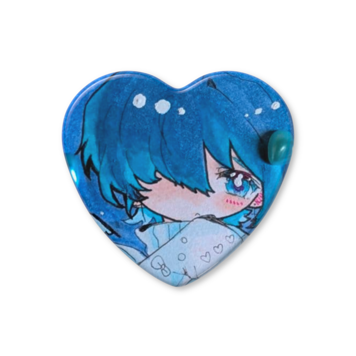 ハート缶バッジ - 57 × 52.5mm