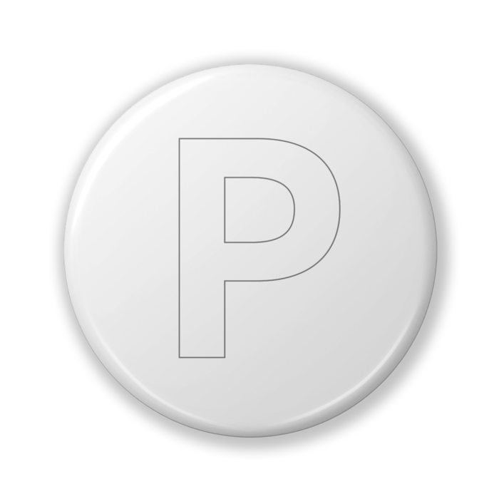 【P(ピー)】〈ホワイト〉缶バッジ- 32mm