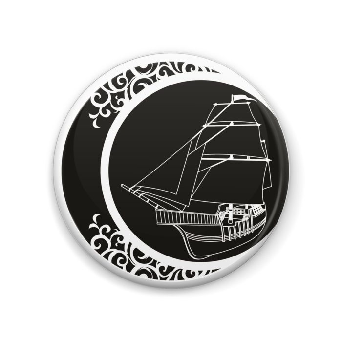 旧ショップロゴ缶バッジ(Black) - 57mm