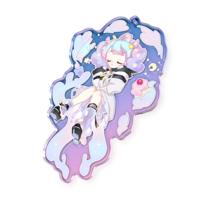 オーロラアクリルキーホルダー - 100 × 100mm