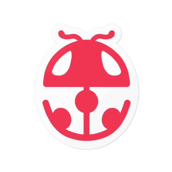 ステッカー(ピンク) - 100 x 100 (mm) - ホワイト