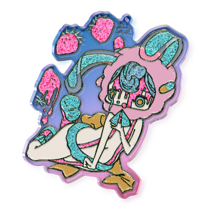 オーロラアクリルキーホルダー - 100 × 100mm