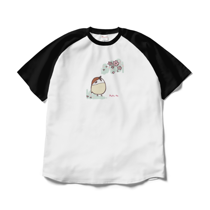 ラグランTシャツ - XL - ホワイト×ブラック