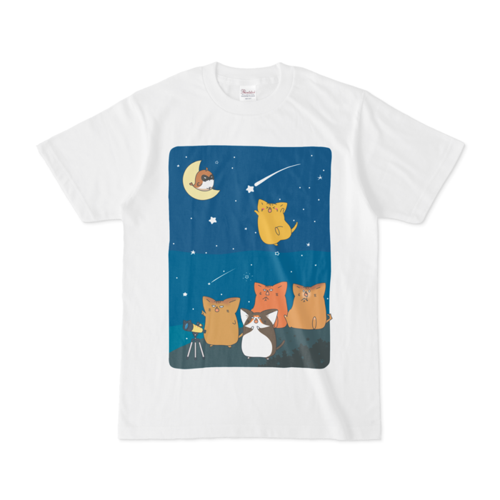 いなかの夜空Tシャツ - S - 白