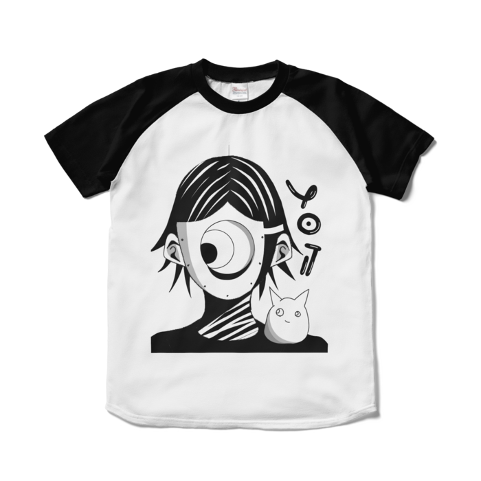 ラグランTシャツ - S - ホワイト×ブラック