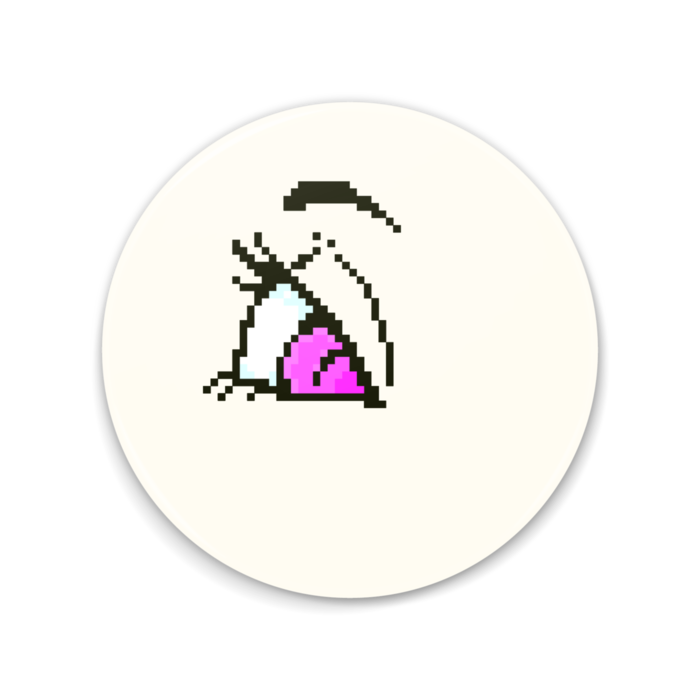 「流し目（ピンク色）」　缶ミラー - 75mm