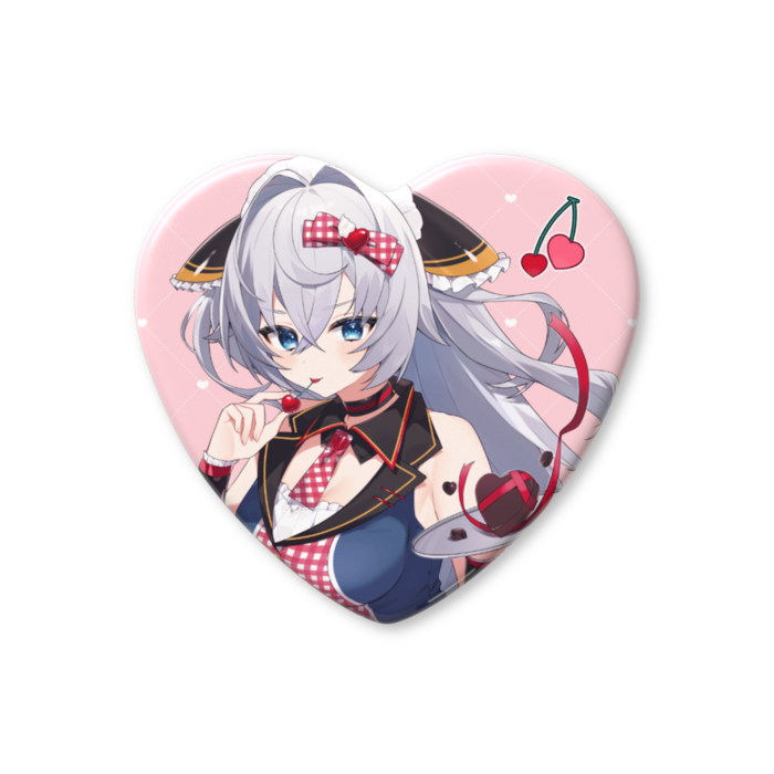 ハート缶バッジ - 57 × 52.5mm