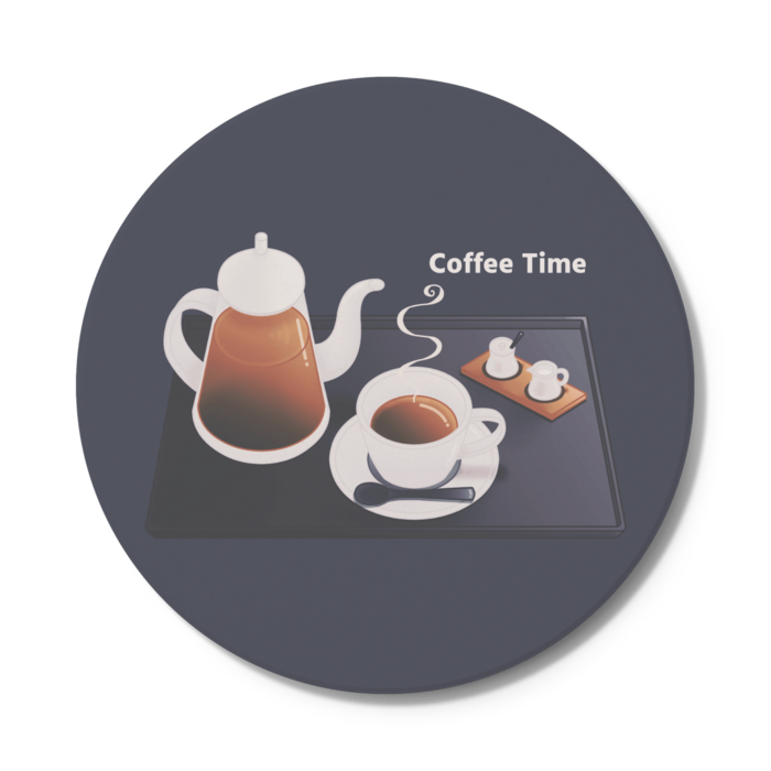 コースター　円形　黒色