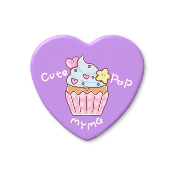 ハート缶バッジ - 57 × 52.5mm