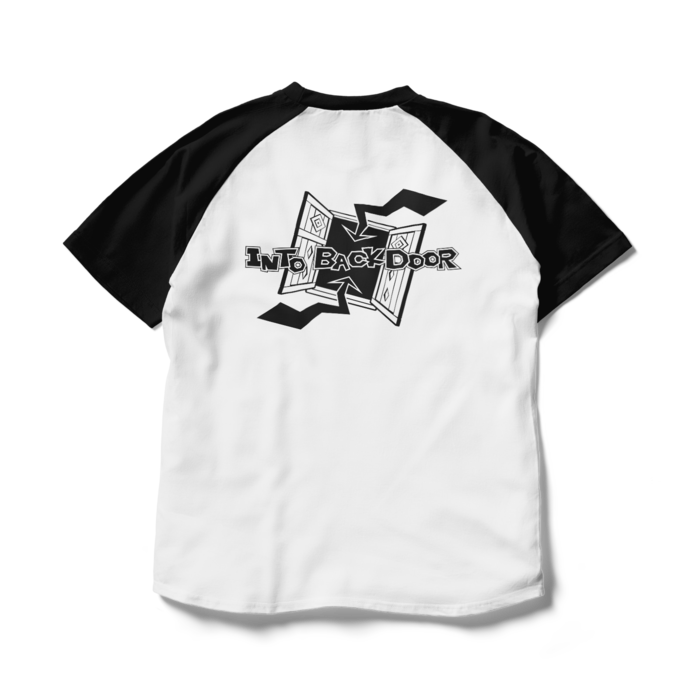 ラグランTシャツ - L - ホワイト×ブラック