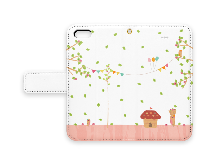 手帳型iPhone5ケース - ストラップ穴 あり