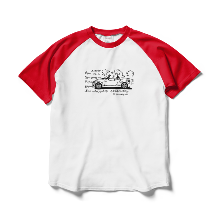 - L - ホワイト×肩レッド