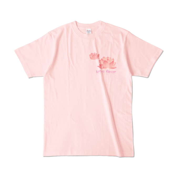 蓮の花カラーTシャツ - L - ライトピンク (淡色)