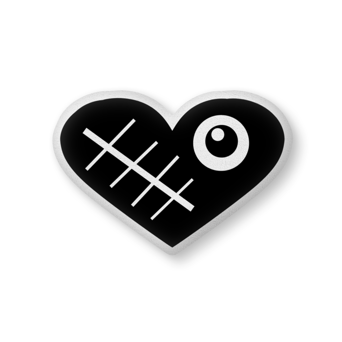 きずハートクッション（ブラック） - 大（H61×W86cm） - 片面(11)