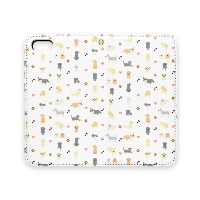 手帳型iPhoneケース iPhone 5 / 5s / SE(第1世代) ベルトなし+穴あり 白