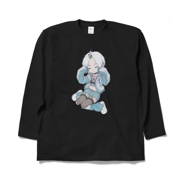 ロングスリーブTシャツ - XL - ブラック（笑顔）