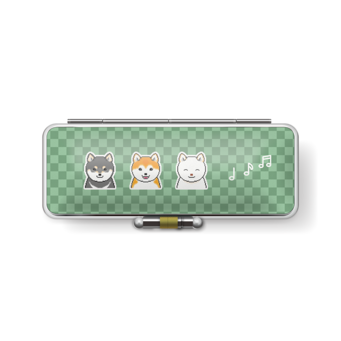 [グリーン] 柴犬印鑑ケース - L/[Green] Shiba Inu Seal Case