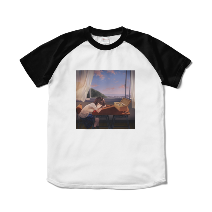 ラグランTシャツ - S - ホワイト×ブラック