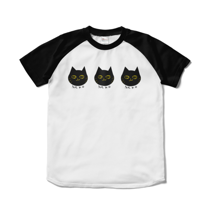 ラグランTシャツ - S - ホワイト×ブラック