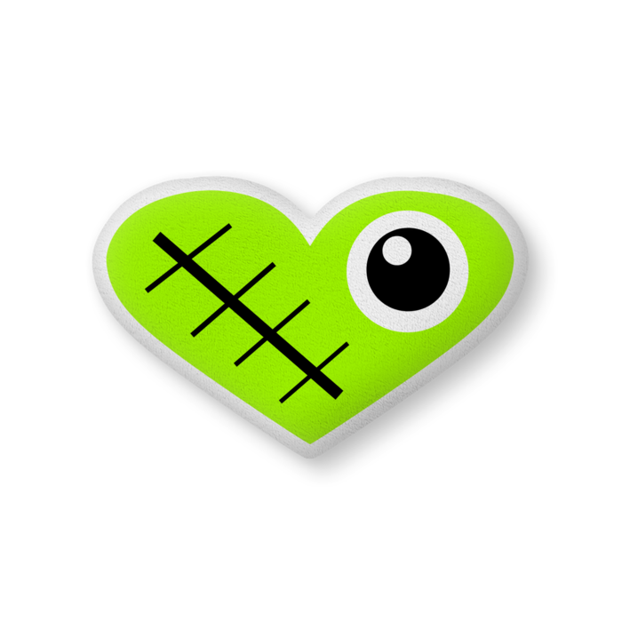 きずハートクッション（ライトグリーン） - 大（H61×W86cm） - 片面(3)