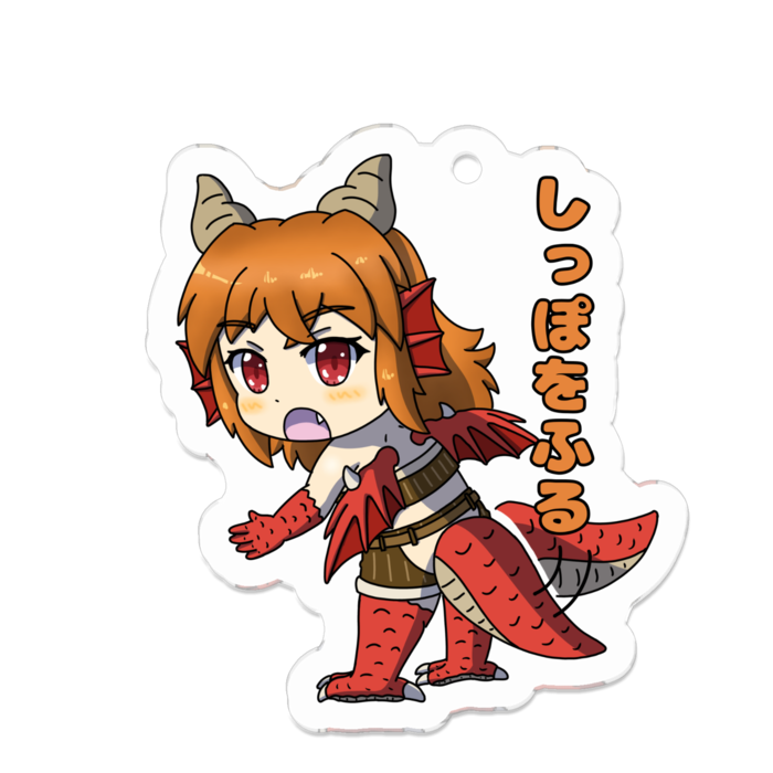 アクリルキーホルダー 線画縁取り- 50 x 50 (mm)