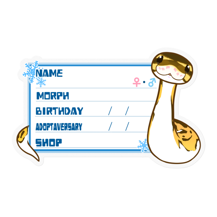 【🐍お名前ステッカー】ボールパイソン(パイボール) ‐雪(英語)
