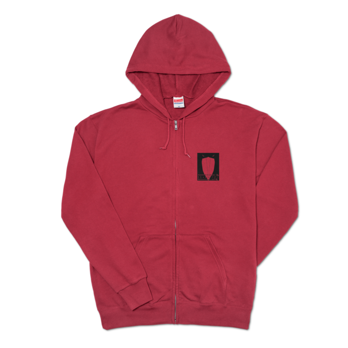 ジップパーカー - XL - 左胸(2)　バーガンディ