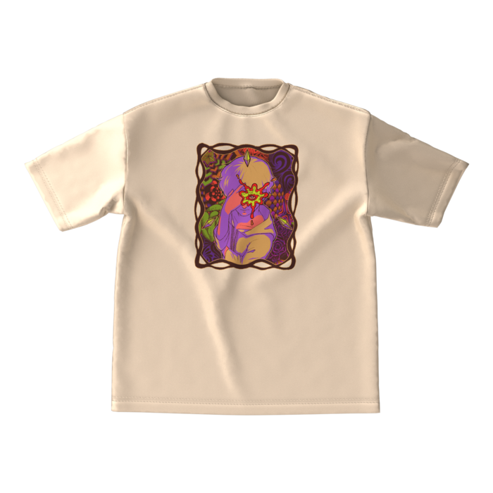 ビッグシルエットTシャツ - M - 正面 - サンドベージュ