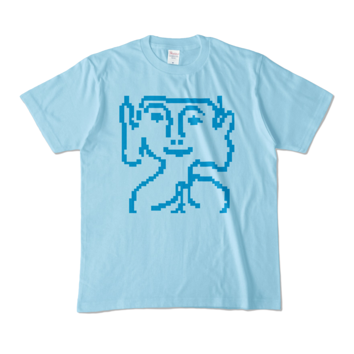 カラーTシャツ - M - ライトブルー (淡色)＋青色のプリント