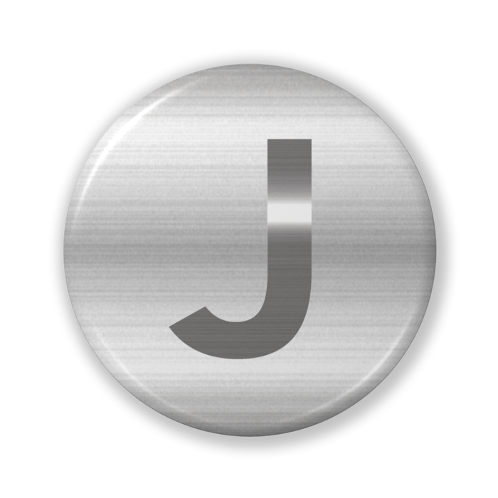 【J（ジェイ）】〈シルバーグラフィック〉缶バッジ- 32mm