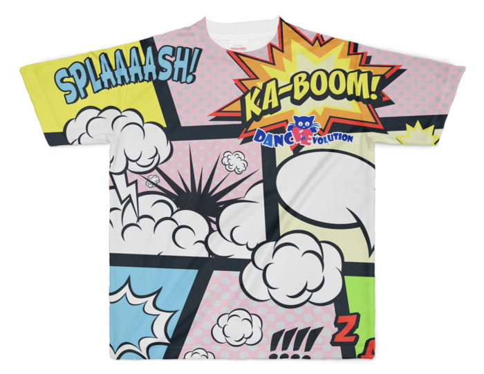 アメコミ風Ｔシャツ  ピンク - XL - 両面印刷