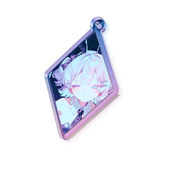 オーロラアクリルキーホルダー - 50 × 50mm