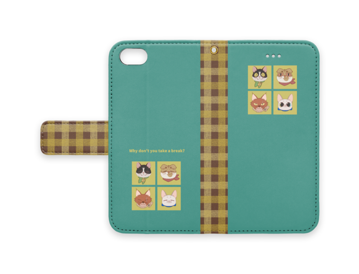 手帳型iPhoneケース - iPhone 8 / 7 / SE2 - ストラップ穴 あり