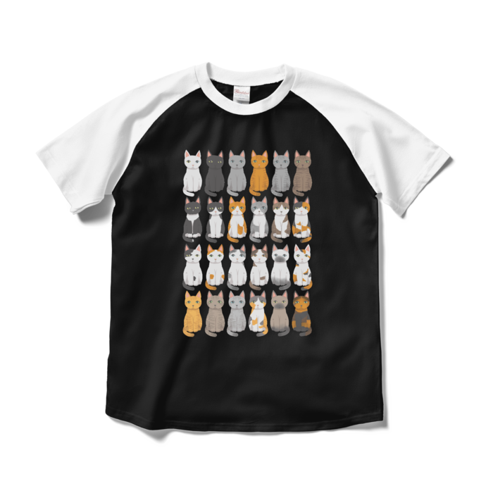 ラグランTシャツ - M - ブラック×ホワイト