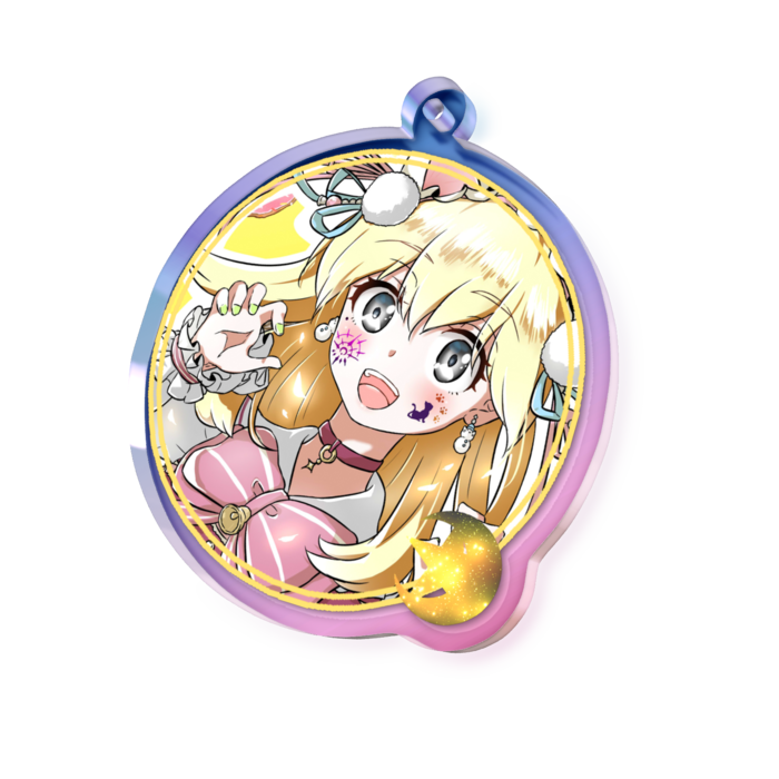 オーロラアクリルキーホルダー - 50 × 50mm
