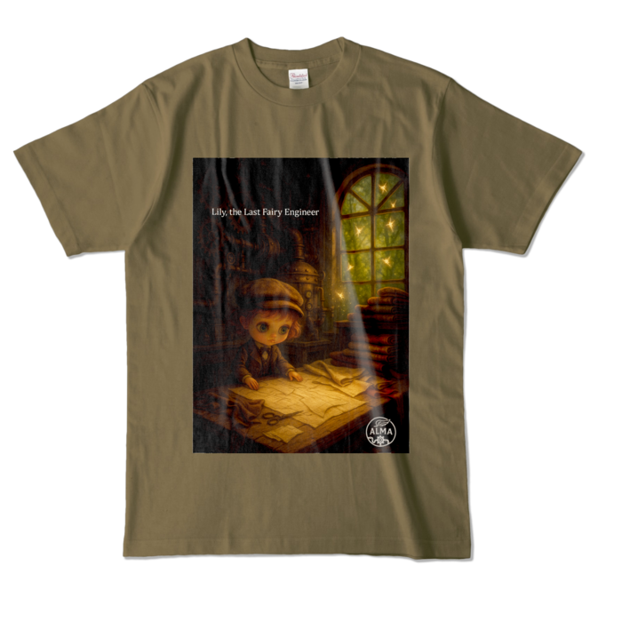 カラーTシャツ - L - オリーブ (濃色)