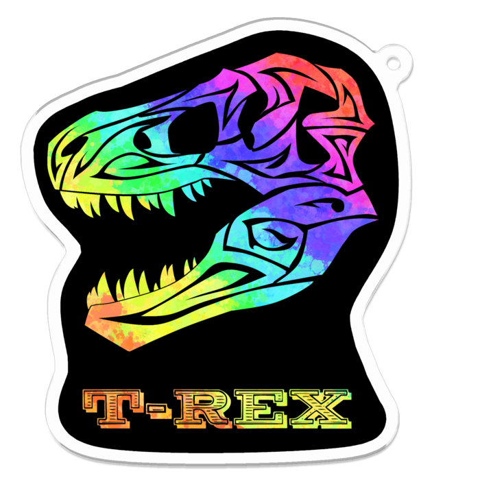 アクリルキーホルダー - 70 x 70 (ティラノサウルス)