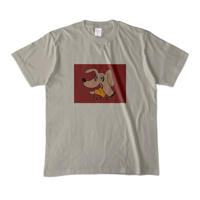 よだれDOG Tシャツ - M - シルバーグレー (淡色)