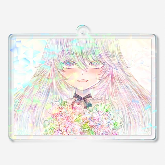 ホログラムアクリルキーホルダー - 70 × 70mm