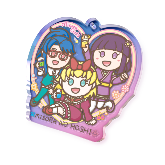 オーロラアクリルキーホルダー - 50 × 50mm