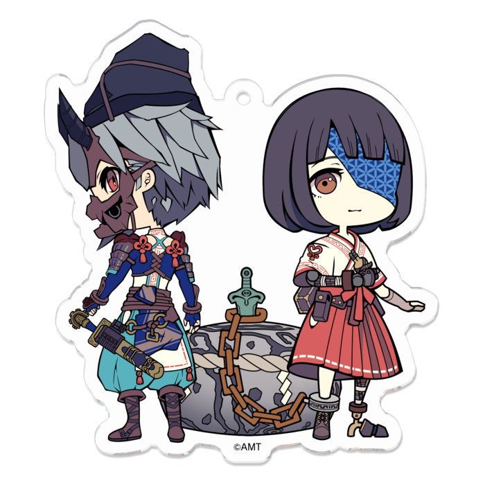 『オノゴロ物語』ハル＆マサタケ（B）アクリルキーホルダー - 70 x 70 (mm)