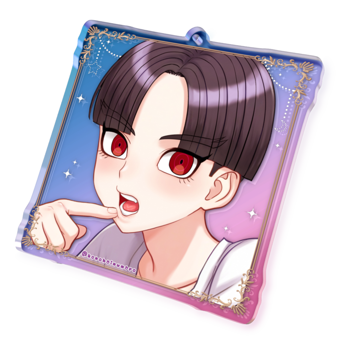 オーロラアクリルキーホルダー - 70 × 70mm