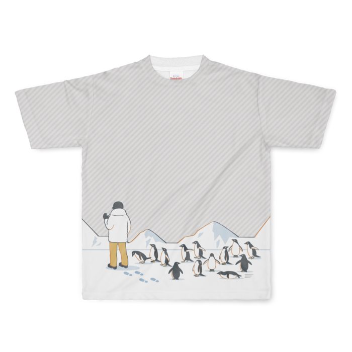 フルグラフィックTシャツ　灰色　L